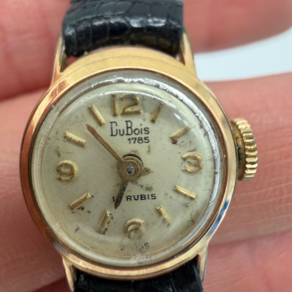 Vintage DuBois 1785 Swiss 17 Rubis Ladies Mechanical Wristwatch Gold Tone 165mm